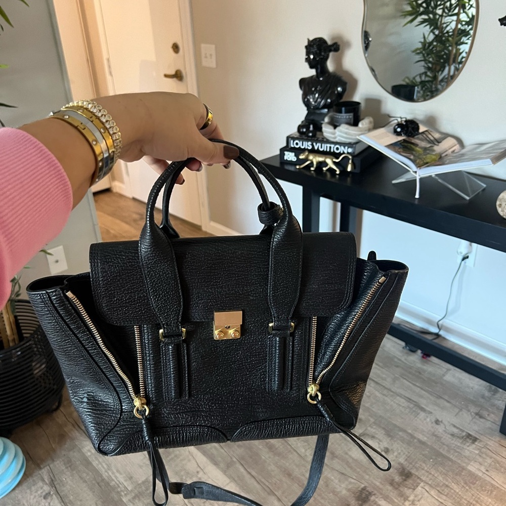 3.1 Phillip Lim Black Satchel with Gold Accents ( rarely used)